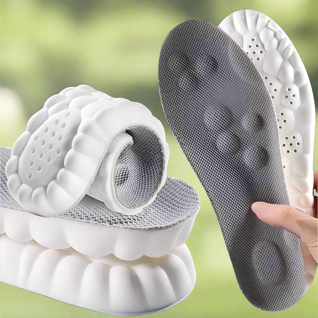 4D Latex Sport Insoles Soft High Elasticity Shoe Pads Breathable Running Basket Shoe Sole Arch Support Orthopedic Inserts Unisex
