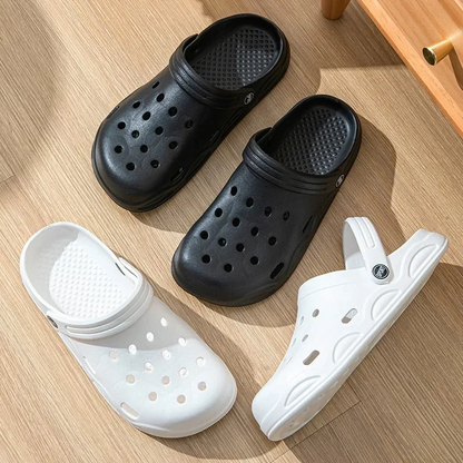 Men’s Lightweight Non-Slip Garden Sandals – Soft Sole, Closed Toe, Hollow-Out