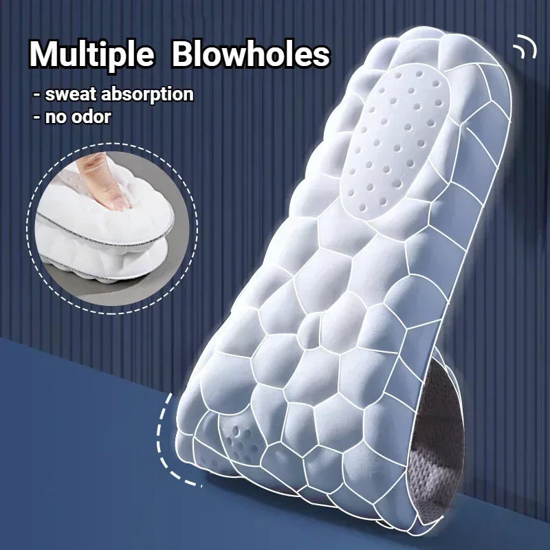 4D Latex Sport Insoles Soft High Elasticity Shoe Pads Breathable Running Basket Shoe Sole Arch Support Orthopedic Inserts Unisex