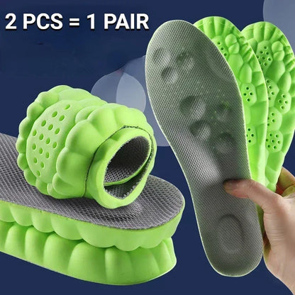 4D Latex Sport Insoles Soft High Elasticity Shoe Pads Breathable Running Basket Shoe Sole Arch Support Orthopedic Inserts Unisex