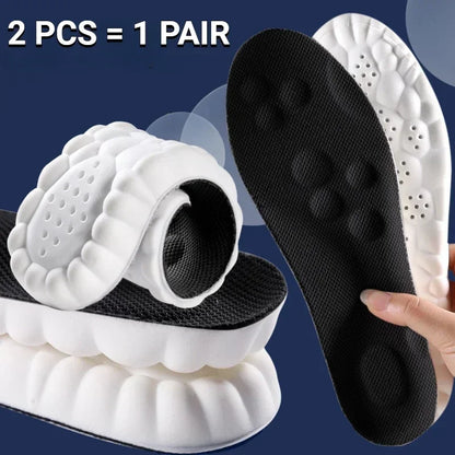 4D Latex Sport Insoles Soft High Elasticity Shoe Pads Breathable Running Basket Shoe Sole Arch Support Orthopedic Inserts Unisex