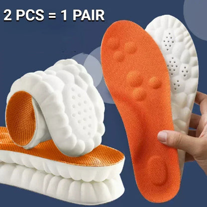 4D Latex Sport Insoles Soft High Elasticity Shoe Pads Breathable Running Basket Shoe Sole Arch Support Orthopedic Inserts Unisex