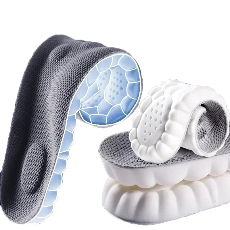 4D Latex Sport Insoles Soft High Elasticity Shoe Pads Breathable Running Basket Shoe Sole Arch Support Orthopedic Inserts Unisex